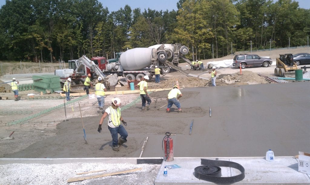 Concrete contractor Dayton, Toledo, Cleveland, Columbus Ohio, Pennsylvania, West Virginia we can save you time and money with our newest technology laser screed and riding power trowels.