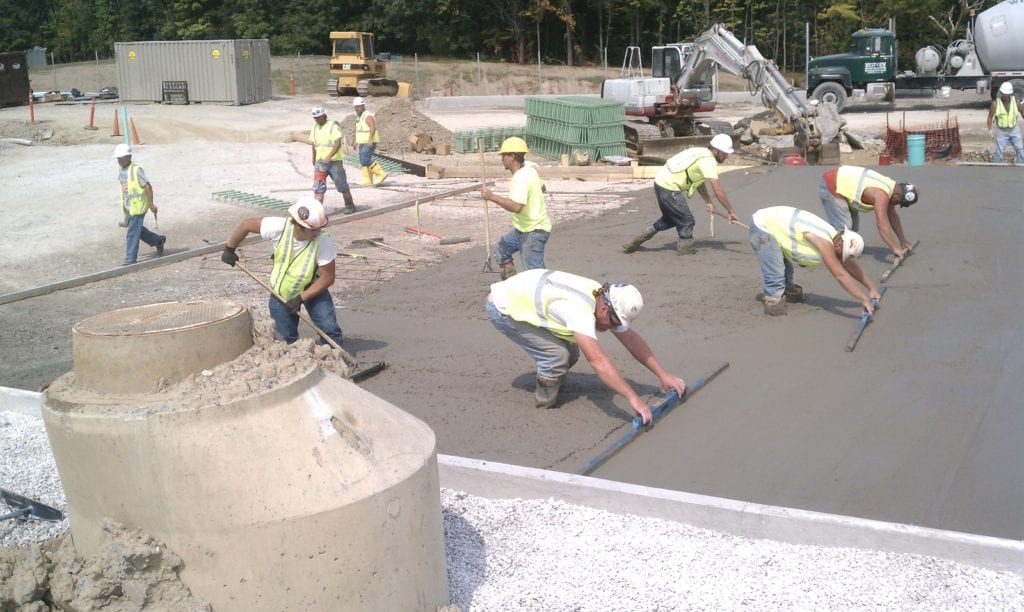 Concrete contractor Dayton, Toledo, Cleveland, Columbus Ohio, Pennsylvania, West Virginia we can save you time and money with our newest technology laser screed and riding power trowels.