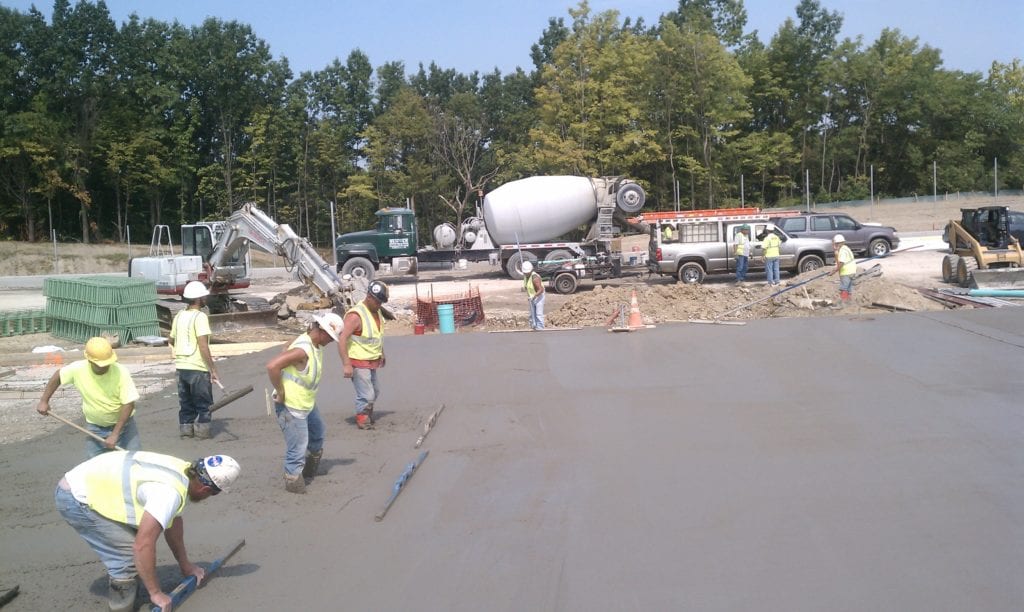 Concrete contractor Dayton, Toledo, Cleveland, Columbus Ohio, Pennsylvania, West Virginia we can save you time and money with our newest technology laser screed and riding power trowels.