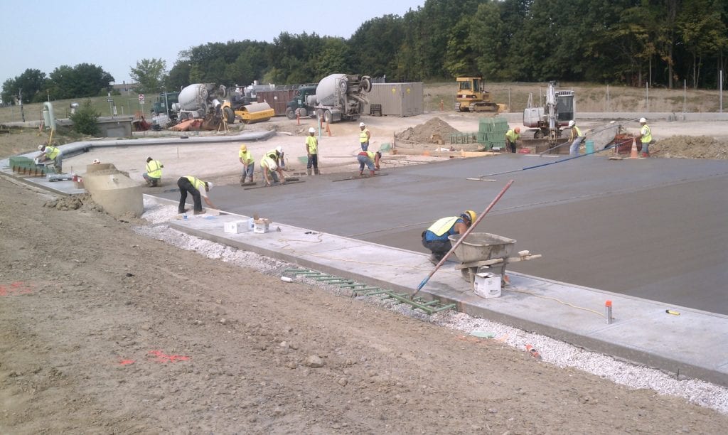 Concrete contractor Dayton, Toledo, Cleveland, Columbus Ohio, Pennsylvania, West Virginia we can save you time and money with our newest technology laser screed and riding power trowels.