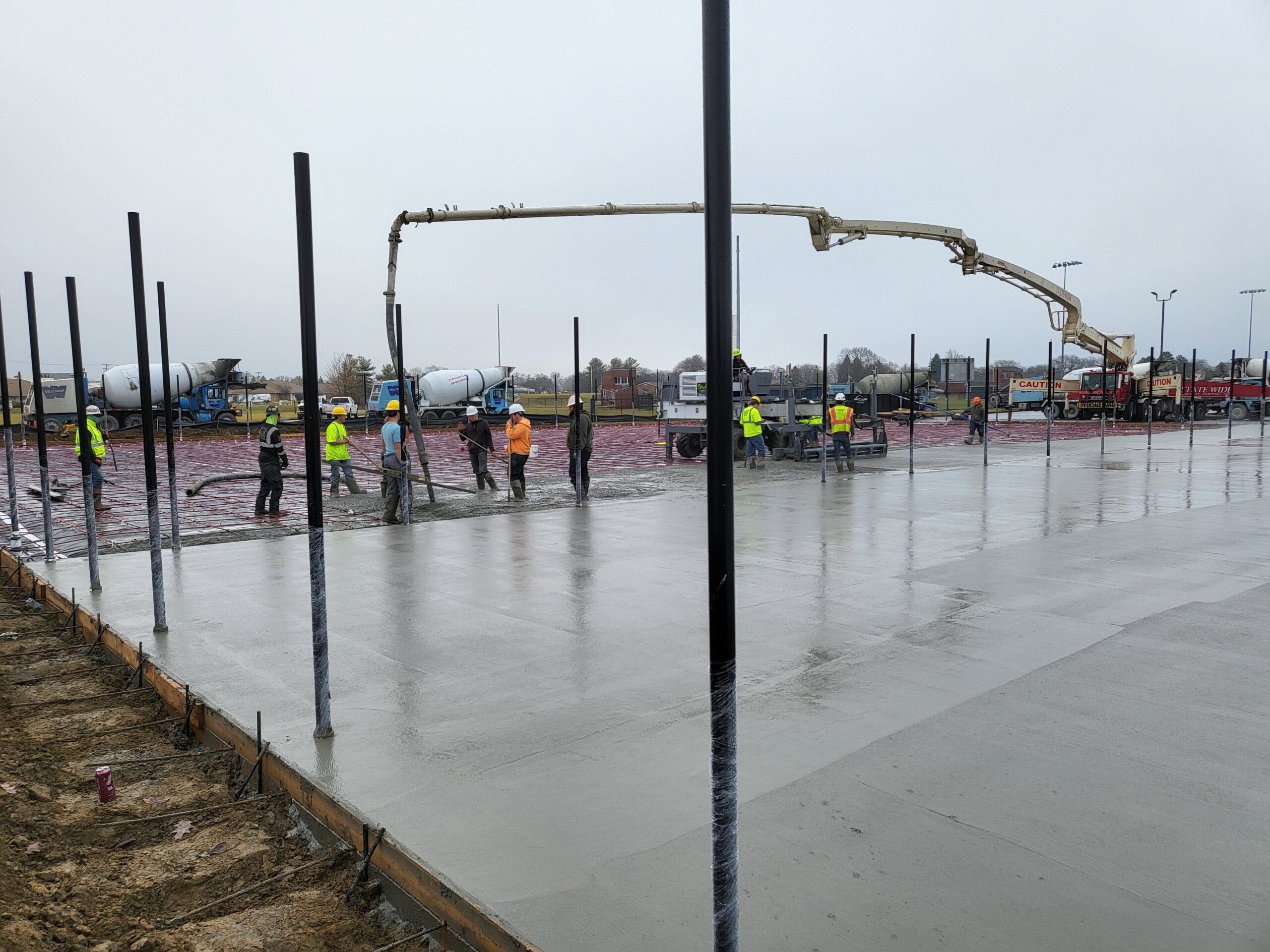 100,000 sqft distribution center warehouse concrete slab laser screeded in West Virginia
