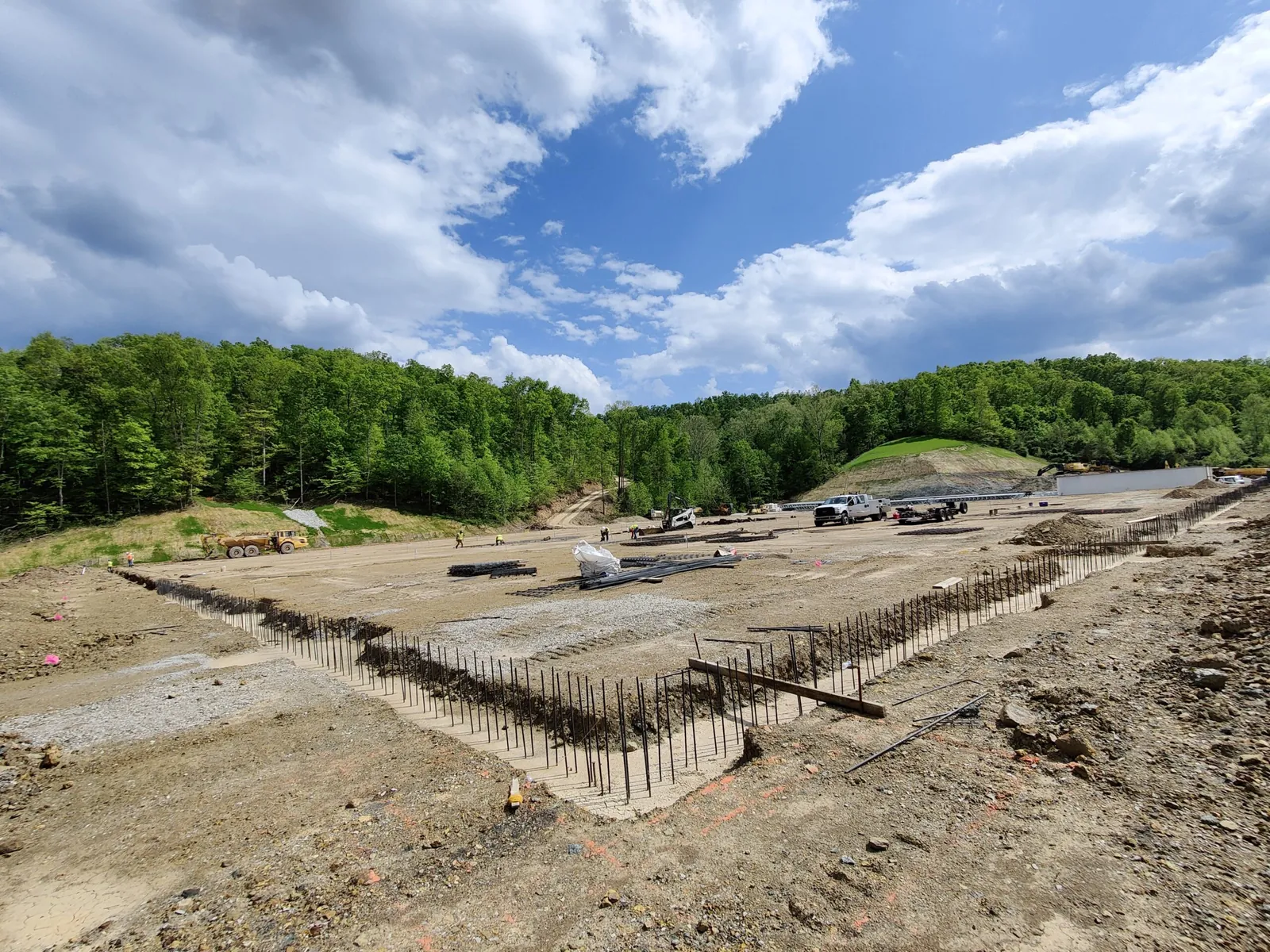 Commercial concrete foundation footer and slab package in Akron, Ohio